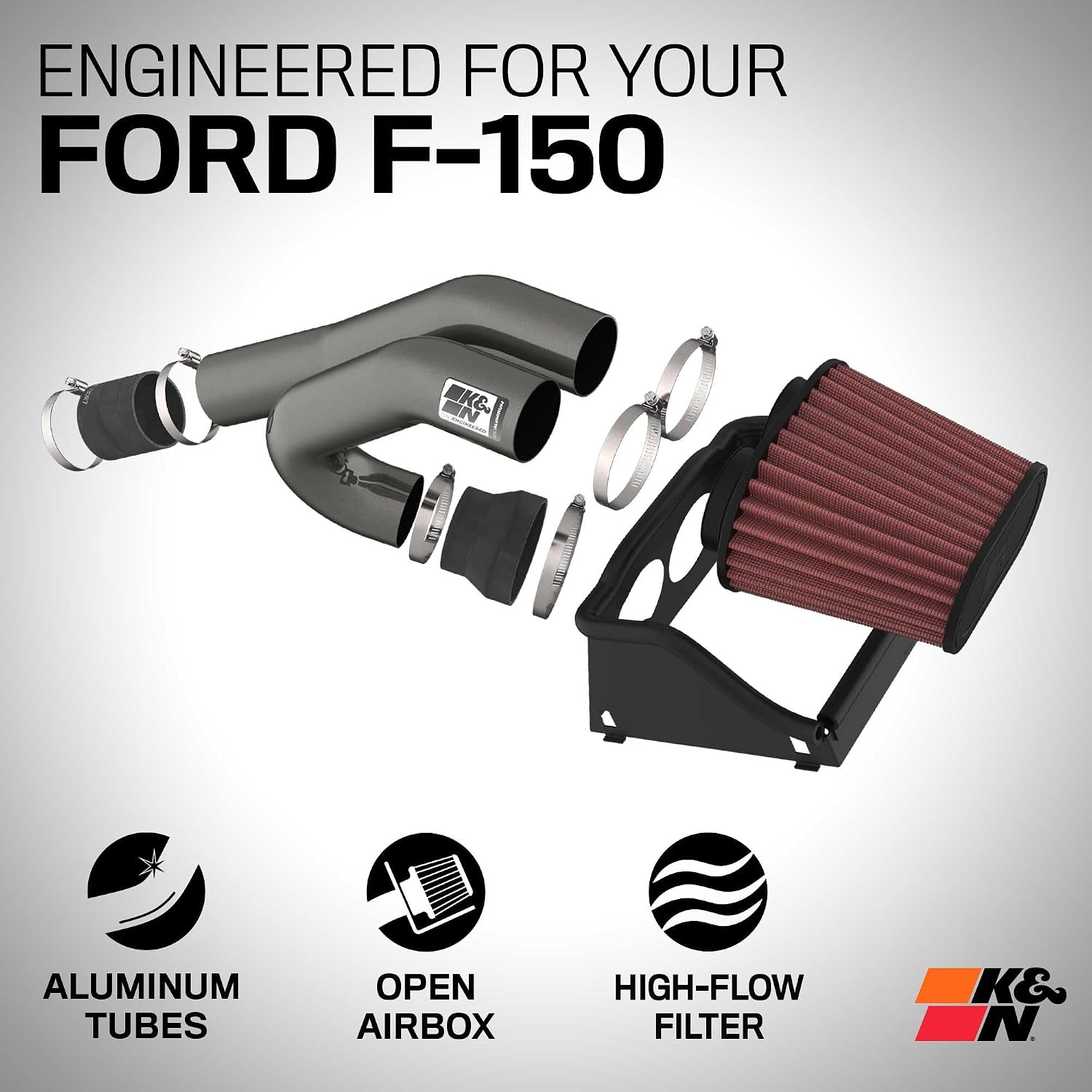 K&N Cold Air Intake System: High-Flow Air Filter