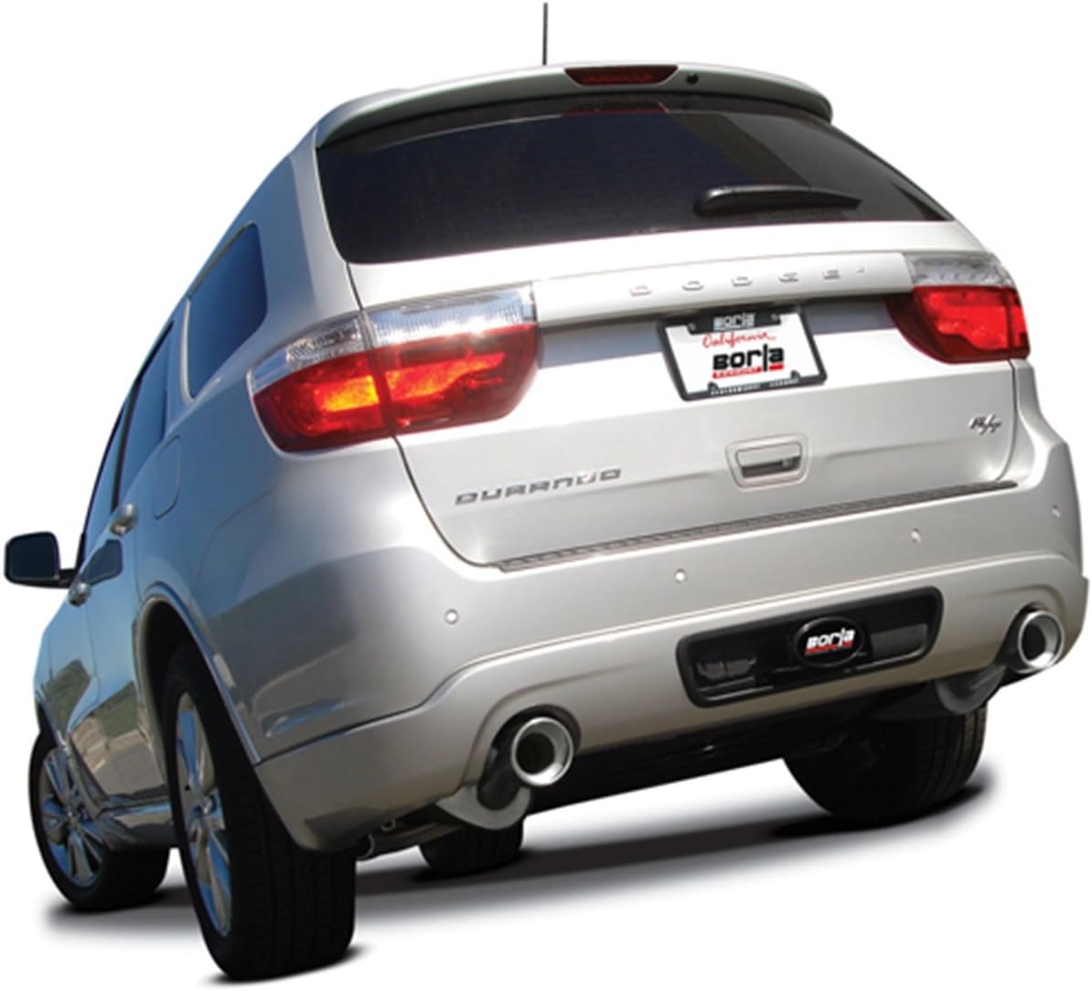 BORLA 140449 Cat-Back Performance Exhaust System for Dodge Durango R/T V8 T-304 Stainless Steel S-Type Sound Dual Split Rear Exit Single 4.5" Round T-304 Stainless Steel Tips On Each Side