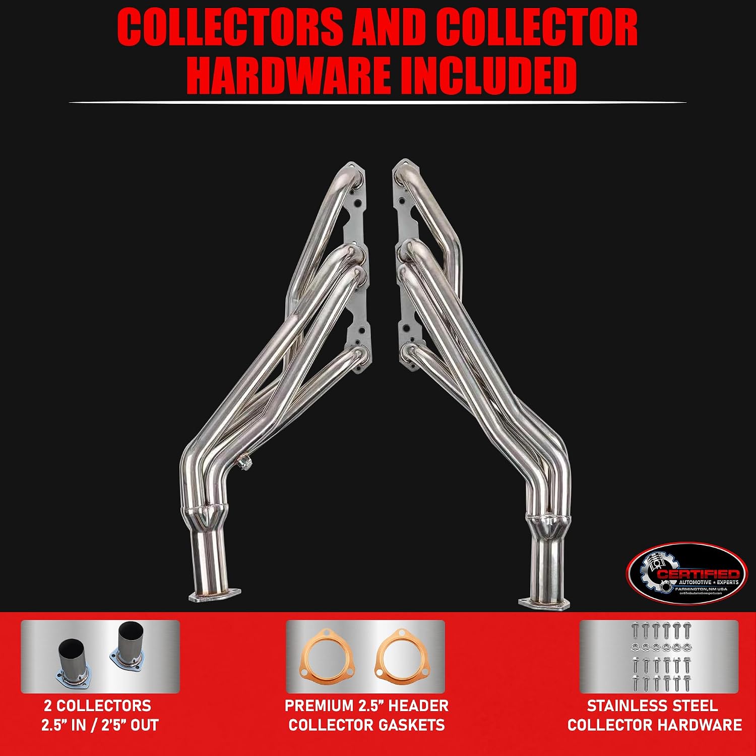 Long Tube Headers 1988-1998 OBS Chevy GMC Truck K1500 K2500 4WD 5.0L 5.7L | Fits 4X4 Only with 305 350 engines